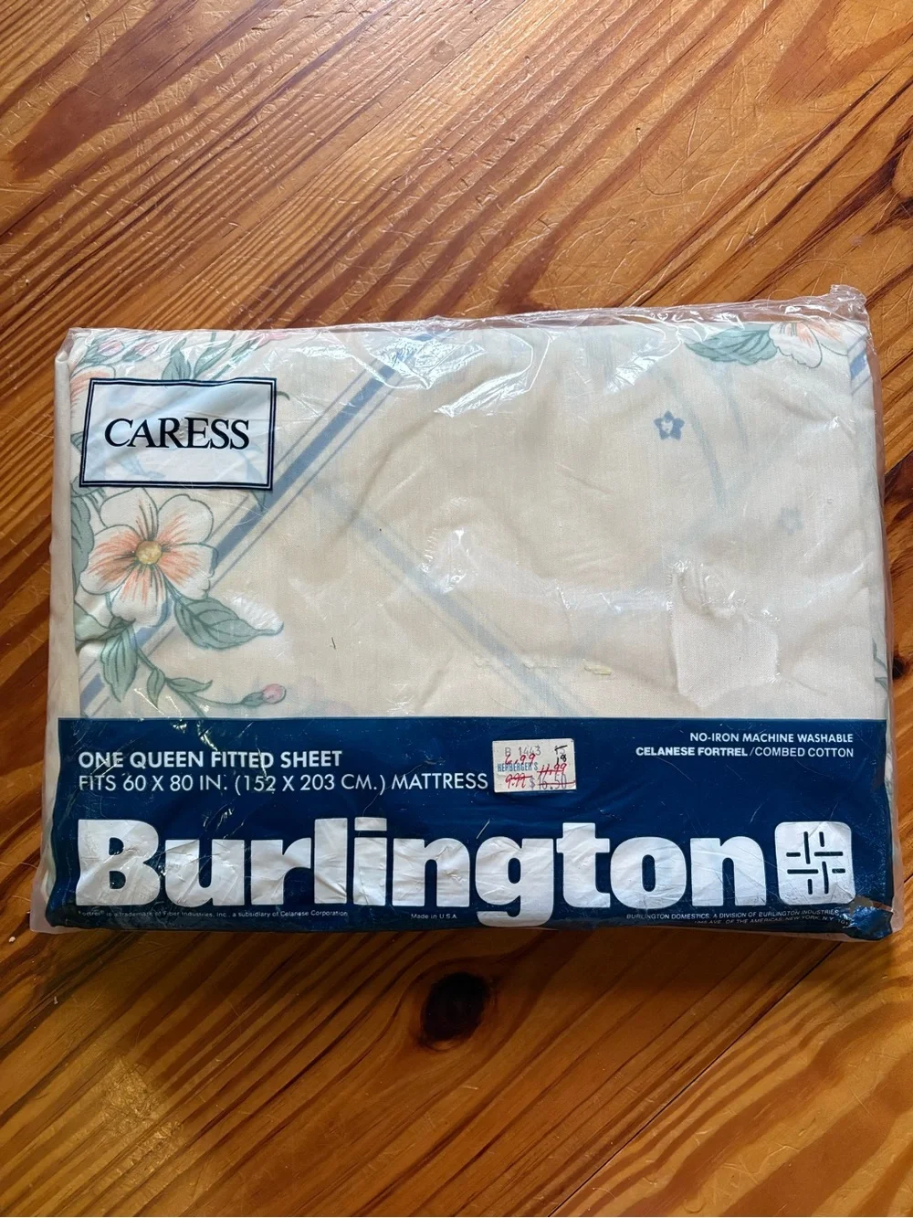 Vintage Caress by Burlington Queen Fitted Sheet - Floral Cream